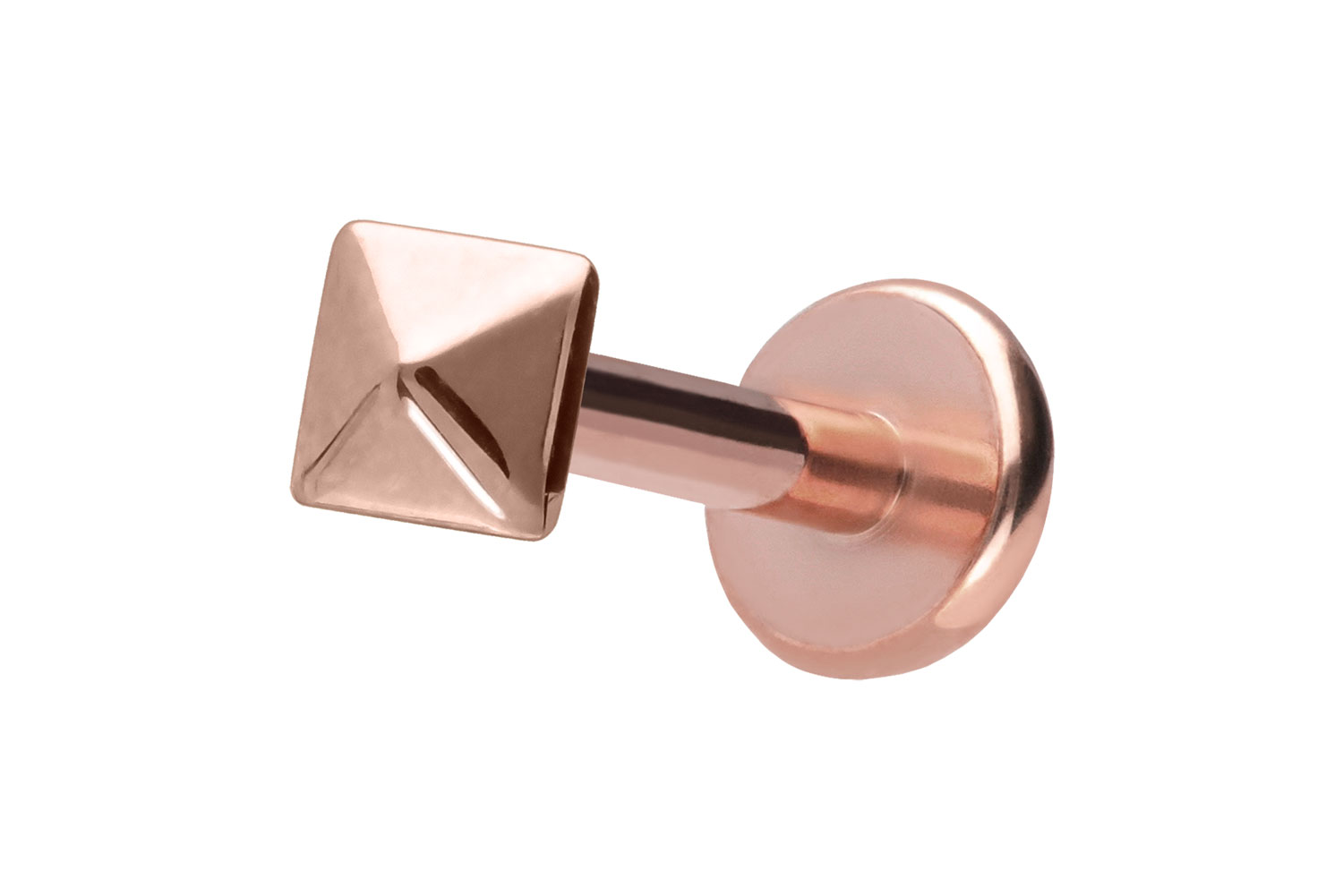 Titan Labret Piercing mit Push Fit PYRAMIDE